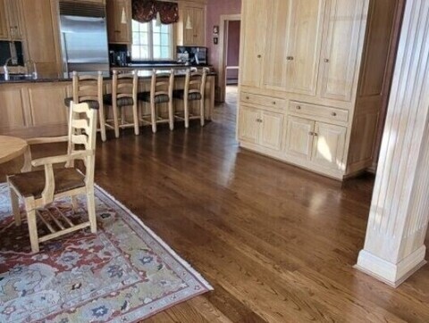 Hardwood floors in a kitchen