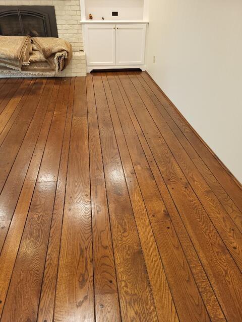 Hardwood floors waxed